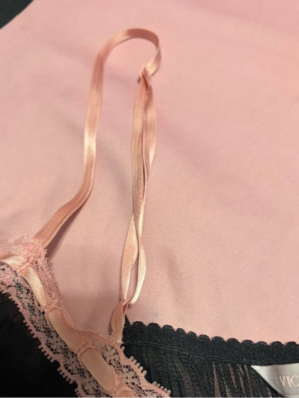 Victoria's Secret Black and Pink Sheer Lace Babydoll - Picture 4 of 8